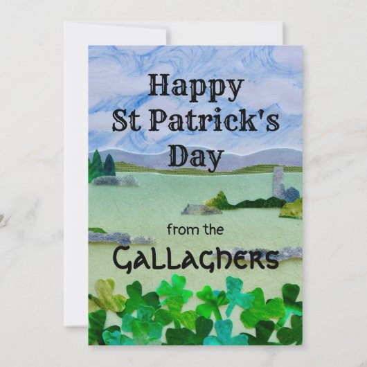 Invitation Paysage Shamrock de la Saint Patrick (Dos)