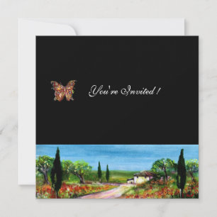 Invitation paysage toscan 4,jaune vert noir