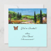 Invitation paysage toscan 5,vert jaune bleu (Dos)