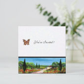 Invitation PAYSAGE TOSCANE 4, vert jaune blanc (Debout devant)