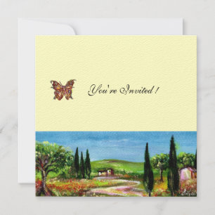 Invitation PAYSAGE TOSCANE 5, feutre vert jaune