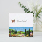 Invitation PAYSAGE TOSCANE 5,jaune blanc vert (Debout devant)