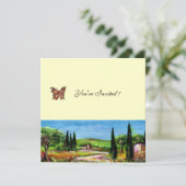 Invitation PAYSAGE TOSCANE 5, vert jaune blanc (Debout devant)