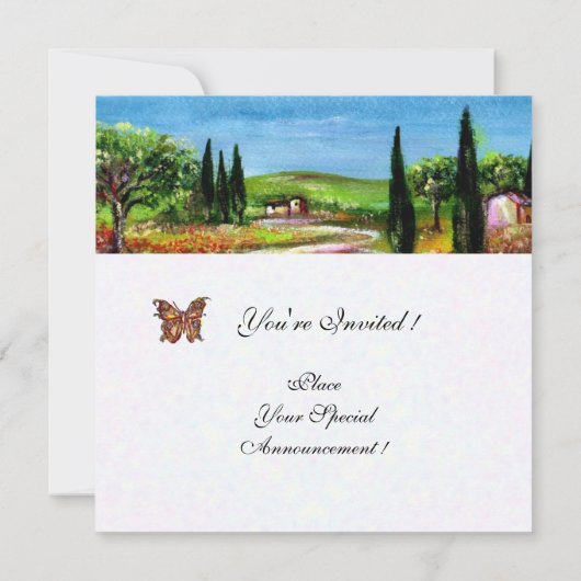 Invitation PAYSAGE TOSCANE 5, vert jaune blanc (Dos)