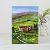INVITATION PAYSAGE TOSCANE AUX COLLINES VERTES (Debout devant)