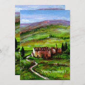 INVITATION PAYSAGE TOSCANE AUX COLLINES VERTES (Devant / Derrière)