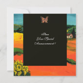 Invitation PAYSAGE TOSCANE AVEC DÉPASSEURS orange noir (Dos)