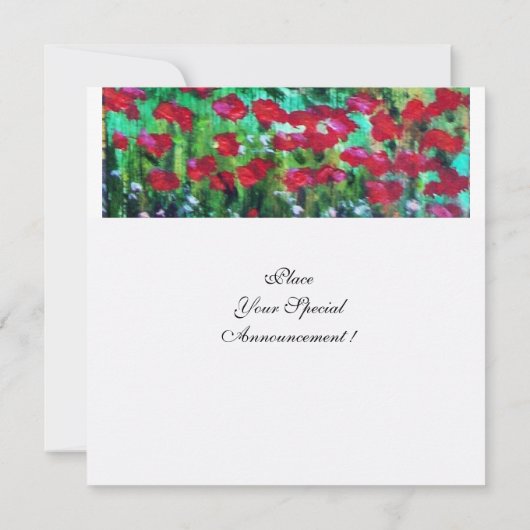 Invitation PAYSAGE TOSCANE AVEC POPIES, blanc (Dos)