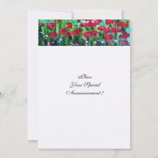 Invitation PAYSAGE TOSCANE AVEC POPIES, blanc (Dos)