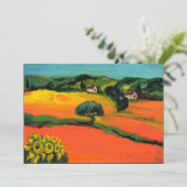 Invitation PAYSAGE TOSCANE, bleu vert jaune orange (Debout devant)