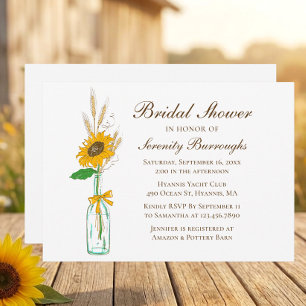 Invitation Paysage Tournesol Fête de Mariage Florale de Campa