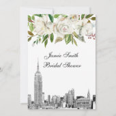 Invitation Paysage urbain de NYC ESB Etch Blanc Fleurs Robe d (Dos)