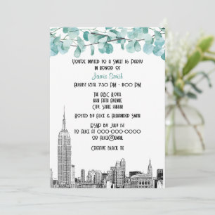 Invitation Paysage urbain de NYC ESB Gravure Eucalyptus Sweet