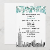 Invitation Paysage urbain de NYC ESB Gravure Eucalyptus Sweet (Devant / Derrière)