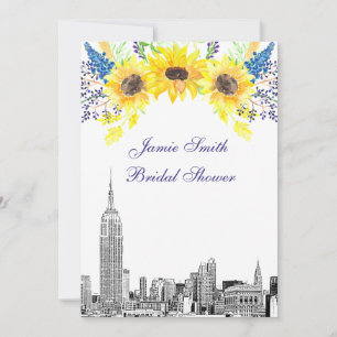Invitation Paysage urbain de NYC ESB Gravure Tournesol #2 Ent