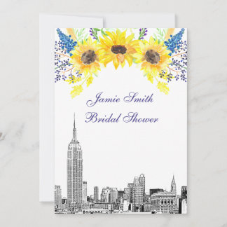 Invitation Paysage urbain de NYC ESB Gravure Tournesol #2 Ent