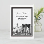 Invitation Paysage urbain de NYC Pont de Brooklyn #2 DIY Swee (Debout devant)