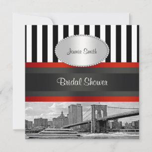 Invitation Paysage urbain de NYC Pont de Brooklyn, bateau Ent