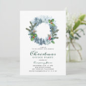 Invitation Paysage Wreath Noël Entreprise Fête de Fêtes (Debout devant)