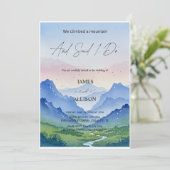 Invitation Paysages d'aquarelle et montagnes Mariage (Debout devant)