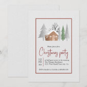 Invitation Paysages d'hiver, arbres et fête de Noël des chute (Devant / Derrière)