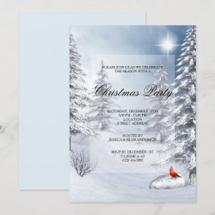 Invitation Paysages d'hiver et fête de Noël du cardinal