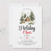 Invitation Paysages d'hiver gai de vacances de Noël invitatio (Devant)