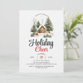 Invitation Paysages d'hiver gai de vacances de Noël invitatio (Debout devant)