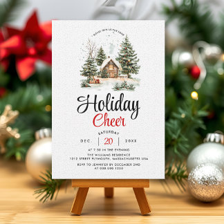 Invitation Paysages d'hiver gai de vacances de Noël invitatio