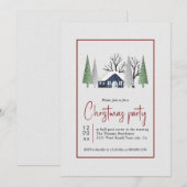 Invitation Paysages hivernaux arbres et fête de Noël des chut (Devant / Derrière)