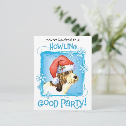 Invitation PBGV de Noël (Debout devant)