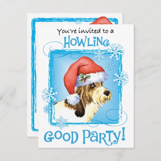 Invitation PBGV de Noël (Devant / Derrière)