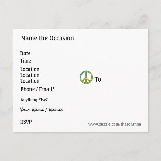 Invitation Peace 2011 - Sauvez la date ! (Dos)