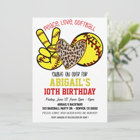 Invitation Peace Amour Softball (Debout devant)