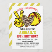 Invitation Peace Amour Softball (Devant / Derrière)