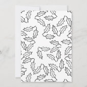 Invitation Peace and Hope Black and White Holly Imprimer Holi (Dos)