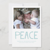 Invitation Peace Bold Typographie Blue Photo Holiday Card (Devant)