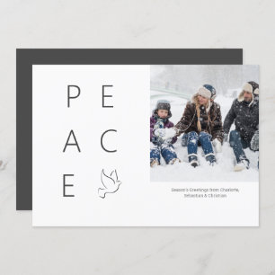 Invitation Peace Dove Personnalisé Simple Photo Noël