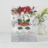 Invitation Peace Hope Love Holiday Celebration Unicorn (Debout devant)