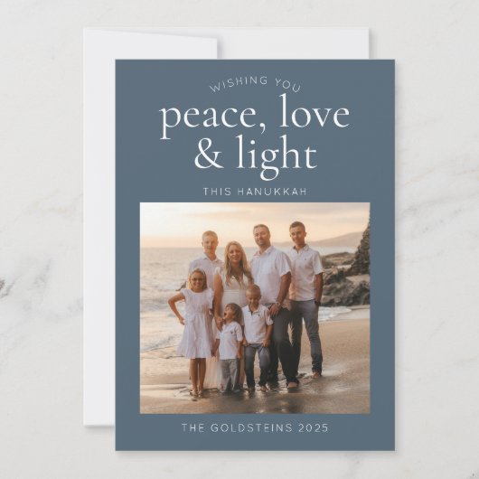 Invitation Peace, Light & Love Hanukkah Holiday Card (Devant)