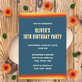 Invitation Peace Love Blue Retro Coucher de soleil Super 18e