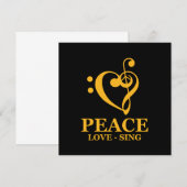 Invitation Peace Love Choir Chorale Chorus Choral Music Clef  (Devant / Derrière)