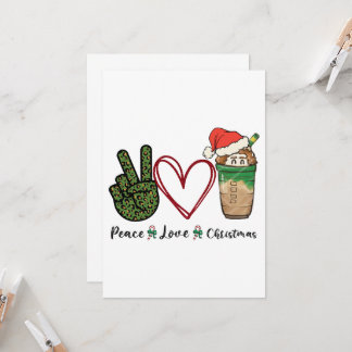 Invitation Peace Love Christmas Drink Café