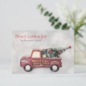Invitation Peace Love & Joy Toy Camion Joyeux Noël (Debout devant)