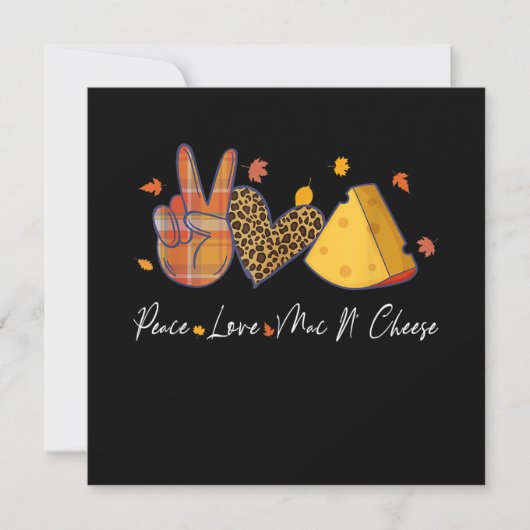 Invitation Peace Love Mac N Cheese Halloween Thanksgiving (Devant)