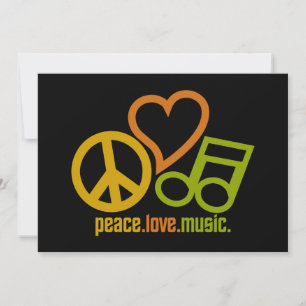 invitation Peace Love Music, personnalisable