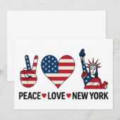 Invitation Peace Love New York (Devant / Derrière)