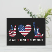 Invitation Peace Love New York (Debout devant)