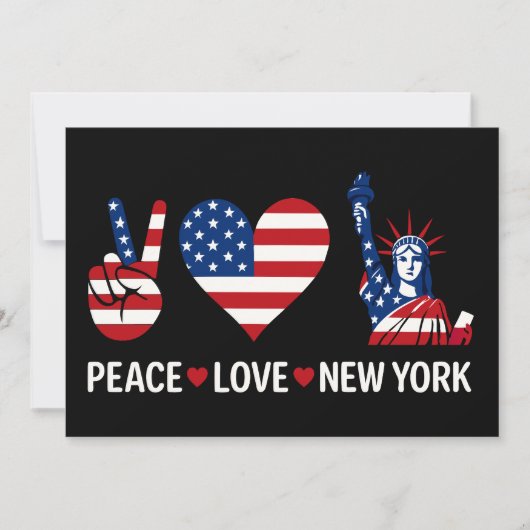 Invitation Peace Love New York (Devant)