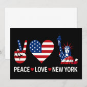Invitation Peace Love New York (Devant / Derrière)